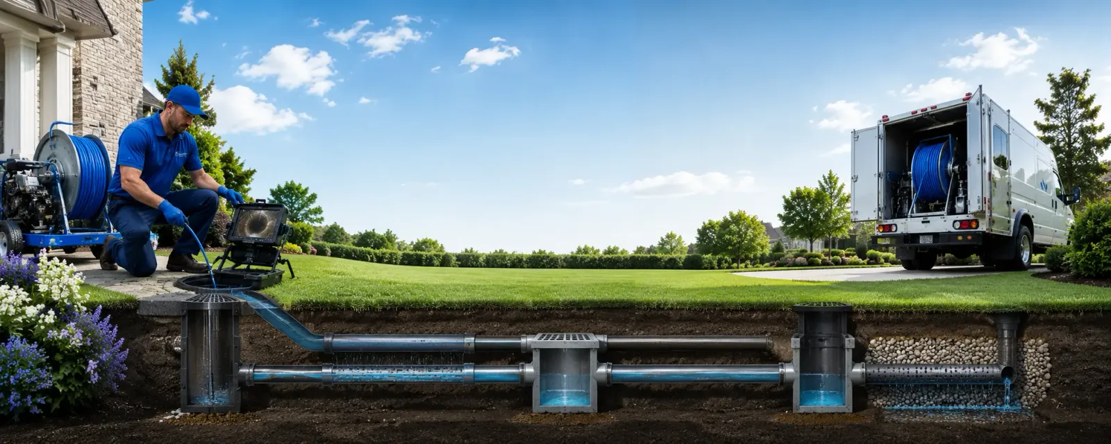 Outdoor drain cleaning information for Calverton, NY